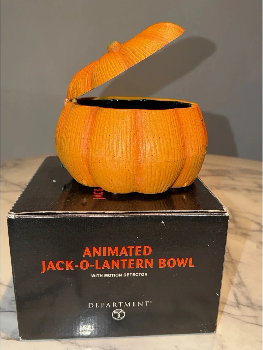 Jack O Lantern Candy Bowl Pumpkin Animated Sensor Lighted Talking Department 56